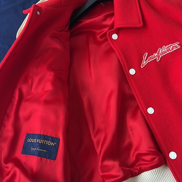 LV x YK Psychedelic Flower Embroidered Varsity Blouson - Picture 5 of 6